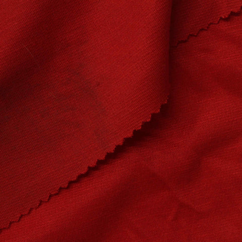 Polyester Viscose Stretch Ponte Knit Fabric, 230 gsm, 160 cm — Red