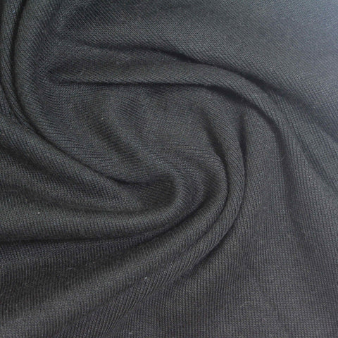 Black Rib Knit, Cotton-Poly