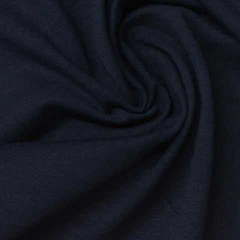 Cotton Polyester Jersey Knit Fabric, 175 gsm, 180 cm — Navy