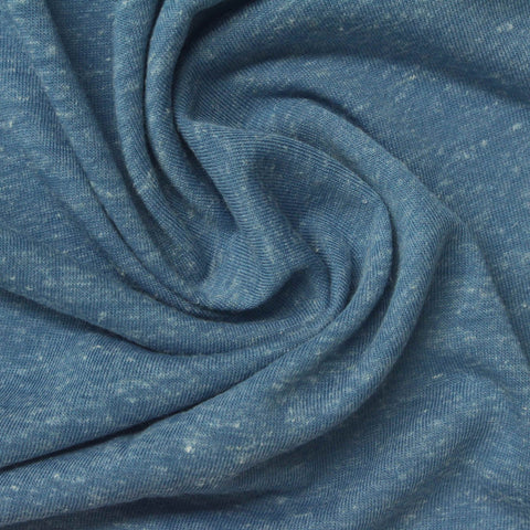 Polyester Linen Jersey Knit Fabric, 160 gsm, 170 cm — Blue, ref EF-276924
