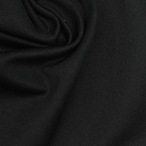 Polyester Stretch Interlock Knit Fabric, 195 gsm, 160 cm — Black
