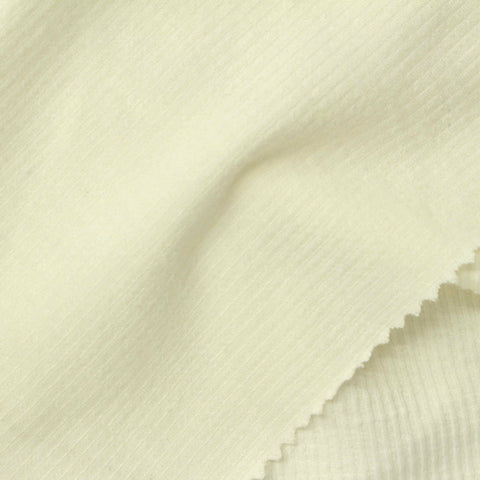 Slub Polyester Cotton Stretch Jersey Knit Fabric, 228 gsm, 164 cm — Beige
