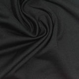 Brushed Polyester Stretch Milk Silk Knit Fabric, 265 gsm, 150 cm — Black — photo 2