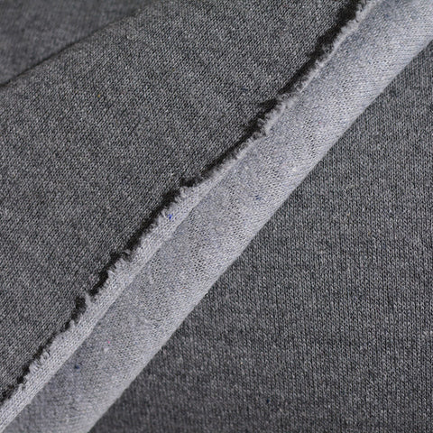 Grey Marl Interlock Knit, Poly-Cotton, 490 gsm