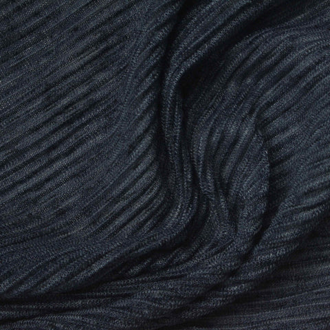 Dark Navy Horizontal-Line Plissé, Polyester