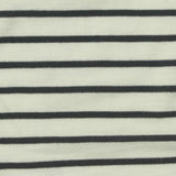 Black Horizontal-Stripe Jersey Knit, Poly-Viscose — photo 2