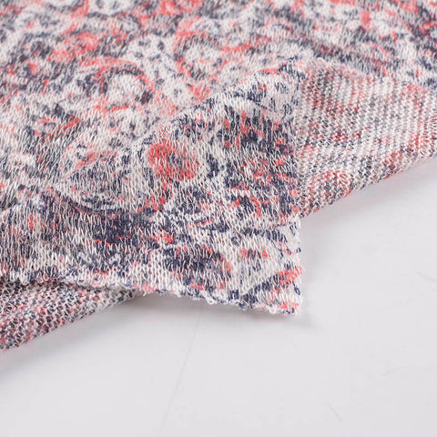 Red Abstract Chunky Knit, Poly-Viscose