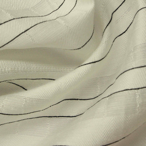 Black Horizontal-Stripe Jacquard, Viscose-Nylon, 103 gsm
