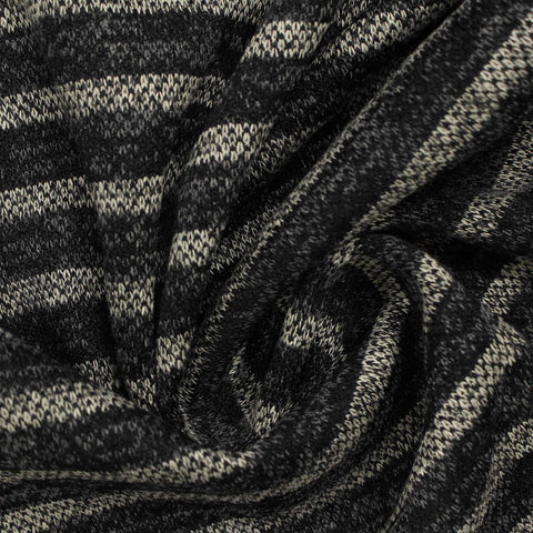 Light Grey Marled-Stripe Knit, Poly-Viscose