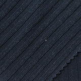 Cotton Stretch Rib Knit Fabric, 230 gsm, 155 cm — Navy — photo 2