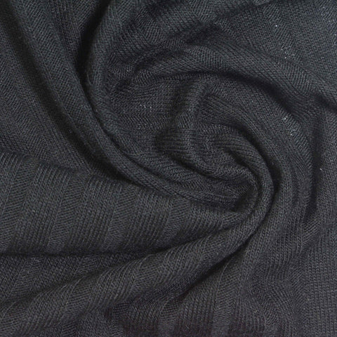 Polyester Stretch Rib Knit Fabric, 230 gsm, 140 cm — Navy