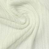 Polyester Stretch Rib Knit Fabric, 230 gsm, 143 cm — White — photo 2