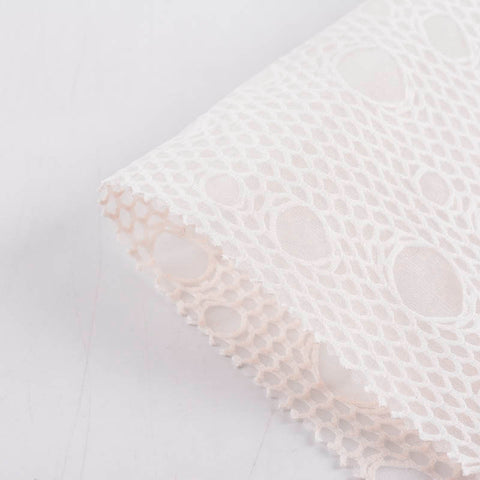 White Openwork Knit, Polyester, 172 gsm