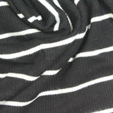 White Stripes Rib Knit, Viscose — photo 2