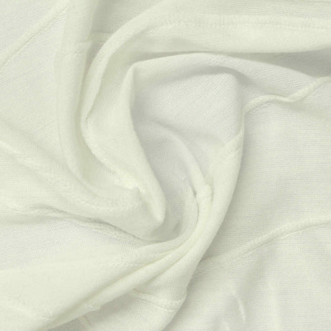 Jacquard Polyester Viscose Jersey Knit Fabric, 175 gsm, 183 cm — White