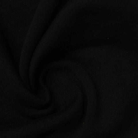 Brushed Polyester Cotton Fleece Fabric, 345 gsm, 150 cm — Black