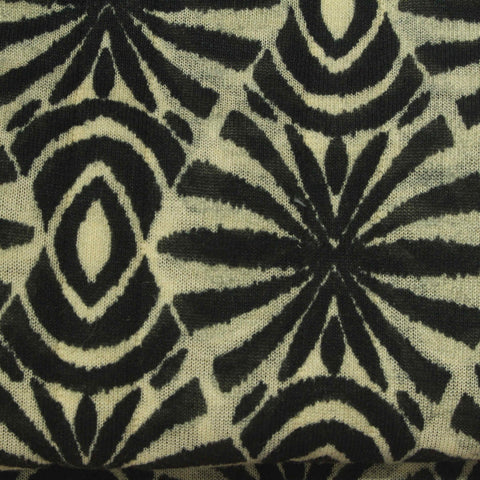 Black Abstract Scuba Knit, Polyester