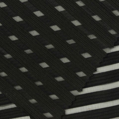 Black Diagonal-Stripe Knit, Polyester