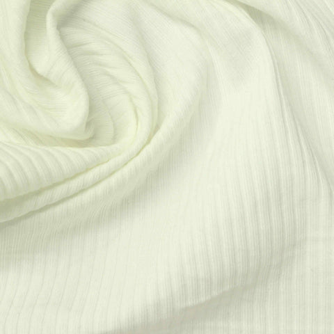Cotton Modal Stretch Rib Knit Fabric, 230 gsm, 155 cm — Beige