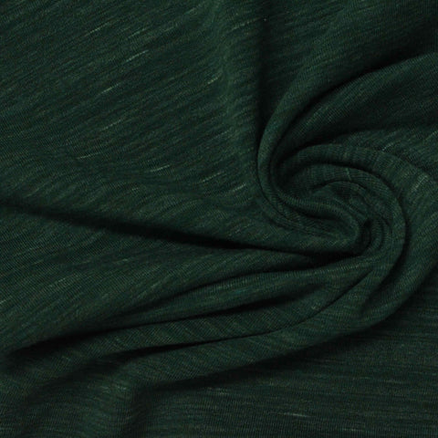 Dark Green Marl Jersey Knit, Cotton-Poly, 150 gsm