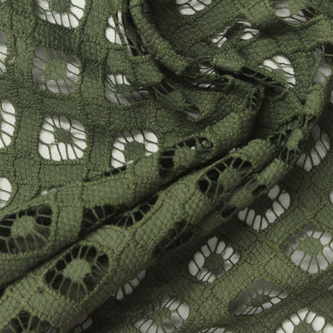 Green Floral Lace, Nylon-Cotton