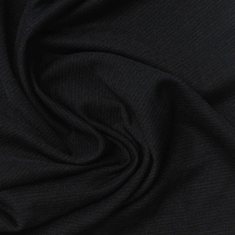 Polyester Stretch Jersey Knit Fabric, 120 gsm, 165 cm — Black