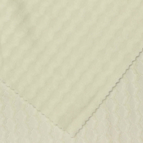 Cream Tone-on-Tone Warp Knit, Polyester, 240 gsm