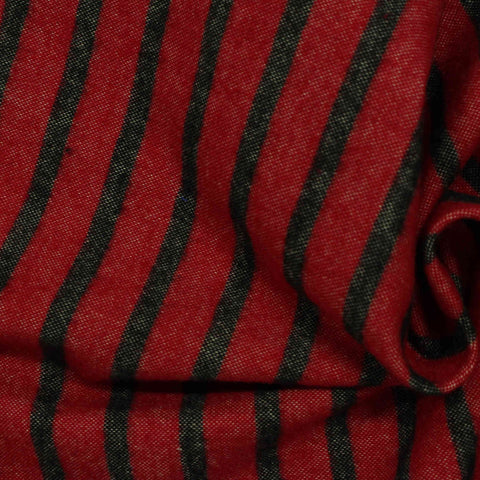 Striped 100% Cotton Woven Fabric, 145 cm — Red