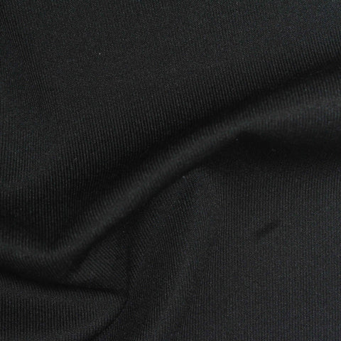 Polyester Cotton Stretch Scuba Knit Fabric, 300 gsm, 160 cm — Black