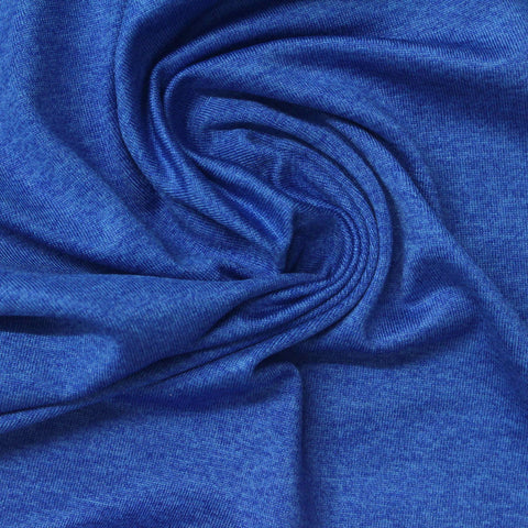 Heathered Blue Marl Jersey Knit, Polyester, 175 gsm