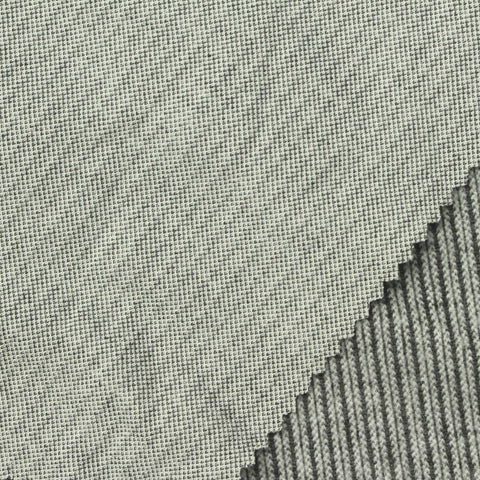 Jacquard Polyester Stretch Interlock Knit Fabric, 220 gsm, 185 cm — Grey
