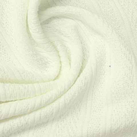 Cream Tone-on-Tone Pointelle Knit, Polyester