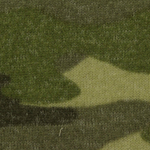Green Camo Chunky Knit, Poly-Viscose, 170 gsm