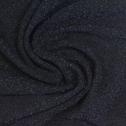 Black Sparkle ITY Knit, Nylon-Metallic