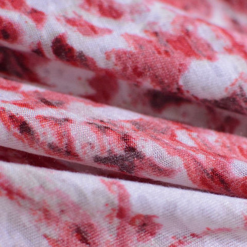 Red Abstract Jersey Knit, Poly-Viscose