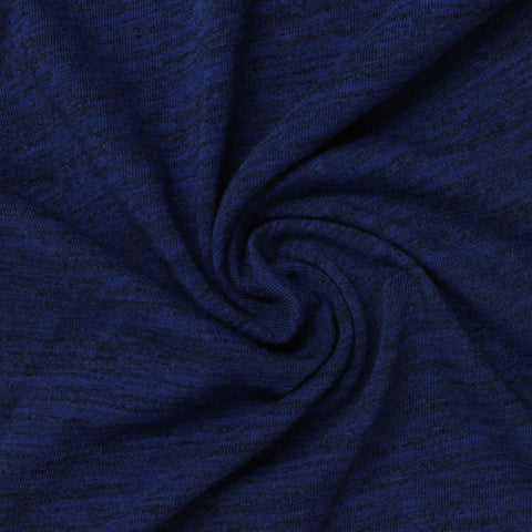Blue Marl Jersey Knit, Cotton-Poly