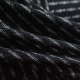 Jacquard 100% Polyester Chunky Knit Fabric, 110 gsm, 170 cm — Black — photo 2