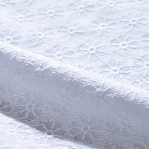 White Tone-on-Tone Floral Jacquard, Cotton