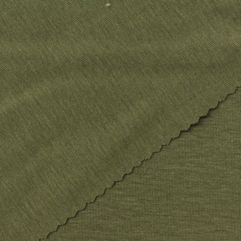 Tencel Lyocell Acrylic Blend Stretch Rib Knit Fabric, 250 gsm, 160 cm — Green, ref EF-270690
