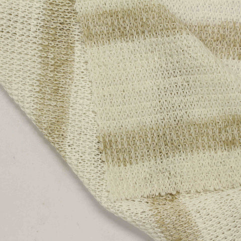 Cream Horizontal-Stripe Chunky Knit, Viscose-Poly, 231 gsm