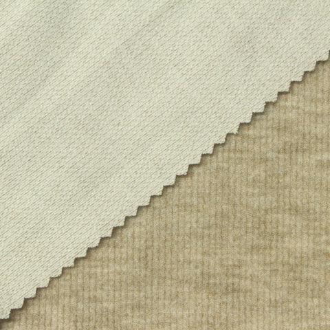 Viscose Polyester Blend Stretch Rib Knit Fabric, 280 gsm, 185 cm — Khaki, ref EF-265556
