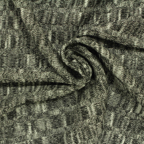 Black Textured Chunky Knit, Viscose-Poly