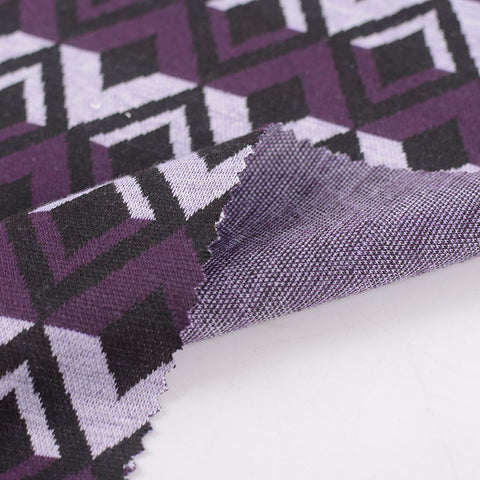 Striped Polyester Stretch Interlock Knit Fabric, 268 gsm, 155 cm — Grey