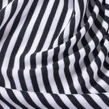 Black Horizontal-Stripe Jersey Knit, Viscose-Cotton — photo 2