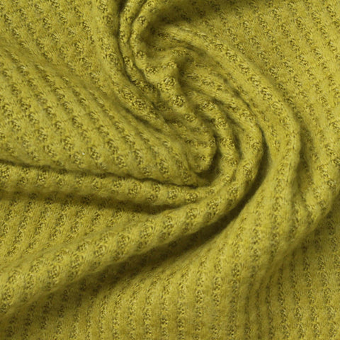 Brushed Polyester Waffle Knit Fabric, 240 gsm, 165 cm — Khaki
