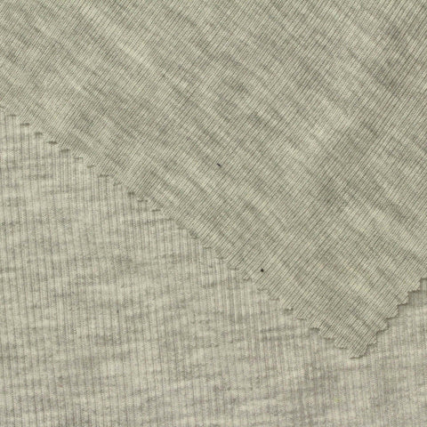 Light Grey Marl Rib Knit, Poly-Viscose, 160 gsm
