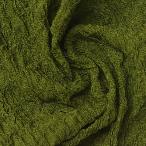 Olive Textured Crepe, Polyester