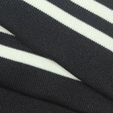 White Horizontal-Stripe Rib Knit, Polyester — photo 2