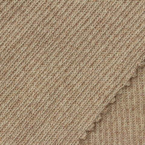 Heathered Beige Marl Rib Knit, Viscose-Poly