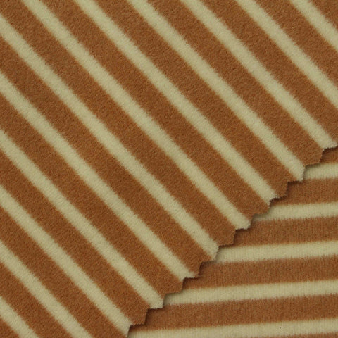 Yarn-Dyed Viscose Acrylic Blend Stretch Interlock Knit Fabric, 340 gsm, 168 cm — Brown